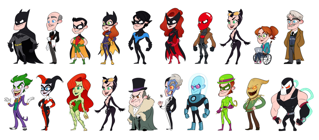 I did another one of these line ups. This time Batman ´s main allies and main villains!