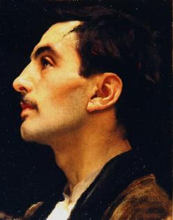 artmastered:  Frederic Leighton, c.1855, Head of an Italian Model 