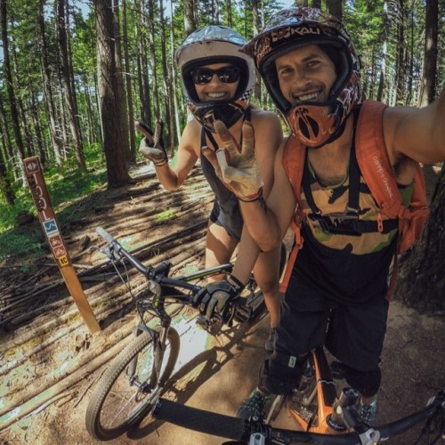 abekislevitz:  Getting lost in the woods with @chrissykay // #gopro #postcanyon #hoodriver #mtb #sum