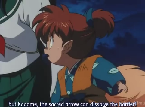 kazenokizu-inukag:  this scene, after the first battle with Kagura. the gang was trying to find the way to save Koga’s arm heavily wounded by the fake fragment I was always extremely surprised that Shippo was the one pointing out this for Kagome I was