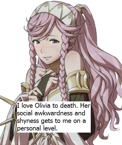 fire-emblem-confessions:  I love Olivia to death. Her social awkwardness and shyness gets to me on a personal level. 