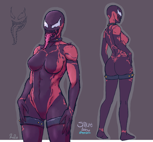 smutbase:Here are the sketches of my Symbiote lady! ✨ c:oh also drew her with spiderman2099 (cuz I w