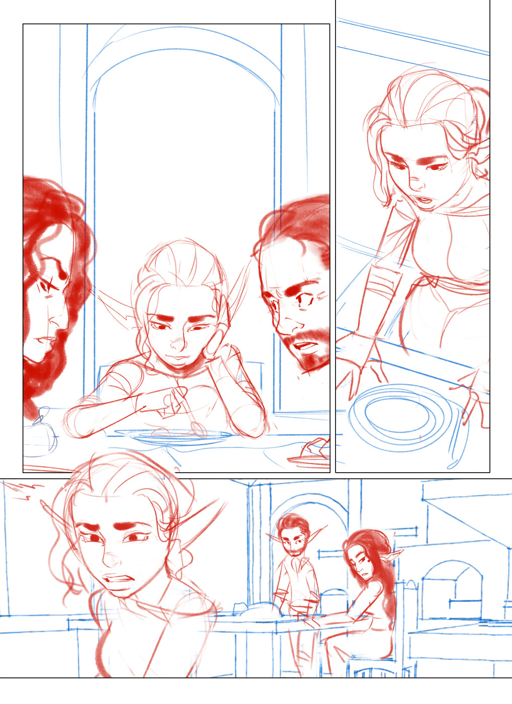 Pages 6-8 sketched out&hellip; For the most part. I didn&rsquo;t draw at