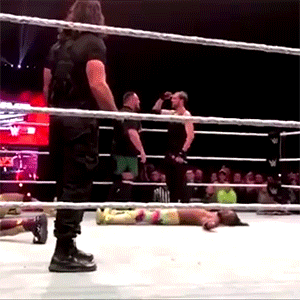 jonnymoxley: Dean seeks out a third person for the Double Triple Powerbomb. video