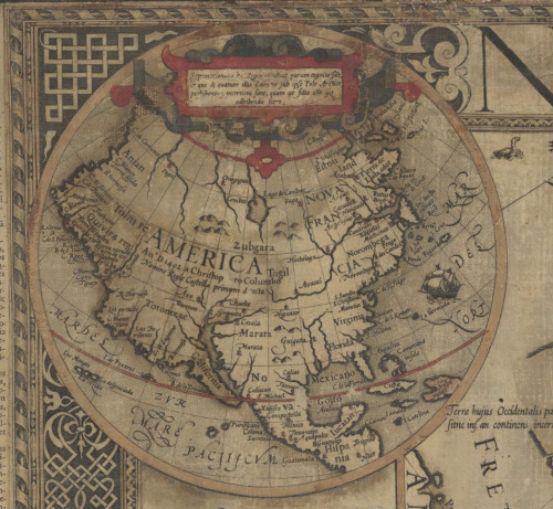 Hondius, Jodocus, 1563-1612. Nova totius Europae descriptio (detail showing North America), 1595.*51