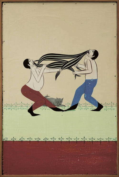 christiesauctions: Clare E. Rojas (B. 1976)Mustache Fight A Visual Odyssey Selections from LAC (Lamb