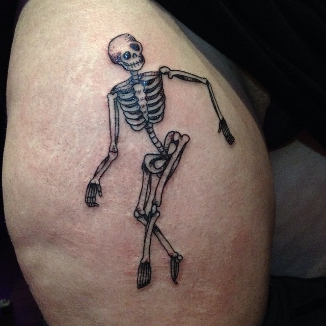 A dancing skeleton done today by me Olivia Hartranft Boston Street Tattoo   rtattoo