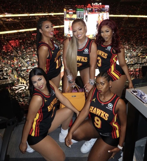 According 2 Hip-Hop - LATTO attends The Atlanta Hawks game.