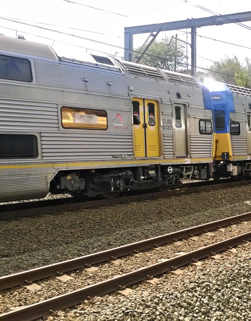 ATP test train. This v set has been testing the Automatic Train Protection system that Sydney Trains