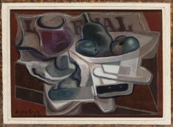 artist-gris: Fruit Dish and Glass via Juan GrisSize: 33x24 cm