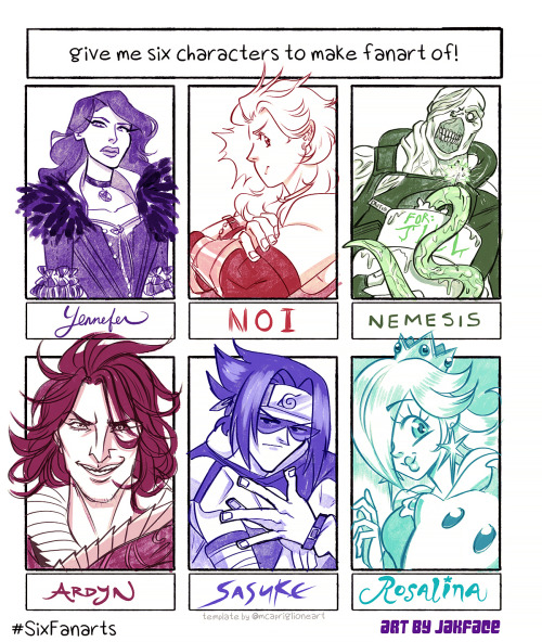 Six Fanarts challenge from Twitter!