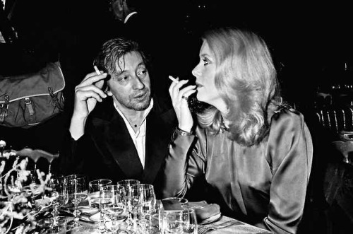 petersonreviews:Serge Gainsbourg and Catherine Deneuve photographed by Bruno Mouron, 1980