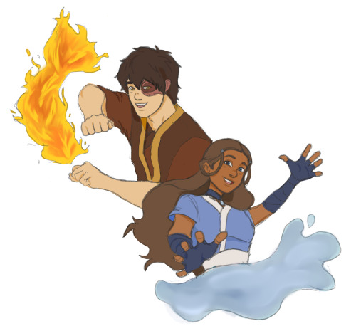 acidicsketches: zuko and katara sketch