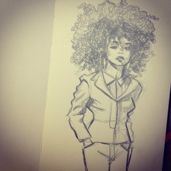 ayvanie:  #sketch #pencil #afro #moleskin #vanie