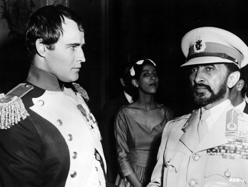 awesomepeoplehangingouttogether: Marlon Brando and Haile Selassie