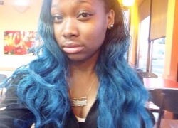 itsteesmallzhoe:  i rocked blue hair for a WHILE &amp; i loved it  ☺️💙✨.. but i need a new color . any suggestions yall ?