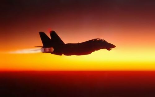 retrowar:F-14 Tomcat’s at sunset
