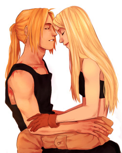 jazzleberrys-art:  My first EdWin art guys. I love them so much. i’m so fricken glad they became canon in the end. Also wow I had a lot of fun drawing Winry’s long, gorgeous hair. 
