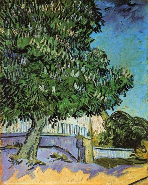 wetreesinart:Vincent Van Gogh (Pays-B. 1853-1890), Marronniers en fleurs, 1890, huile sur toile, 63 