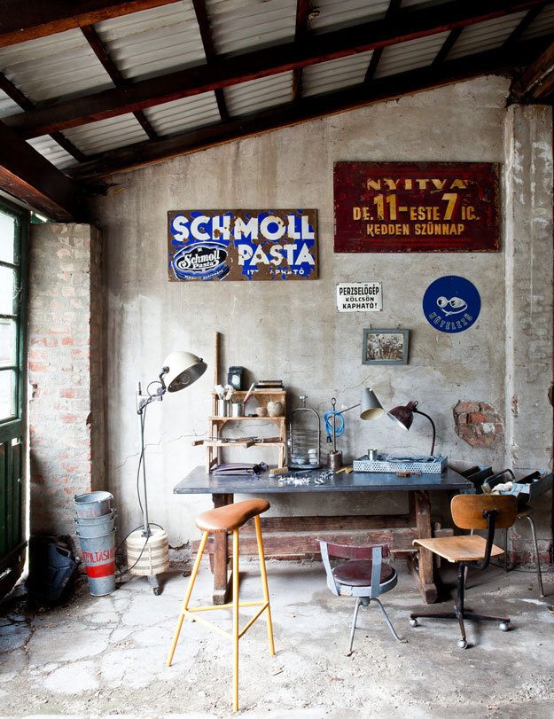 cjwho:  Industrial Workspace by artKRAFT You can find authentic industrial chairs,