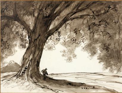 Vagabond under tree, Theophile Steinlen