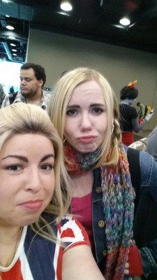 A pair of Roses waiting in line for badges at Sakura Con 2014.  We&rsquo;re sad that Jack isn&rsquo;t joining us today.  He&rsquo;s sad that his haircut got messed up. :C