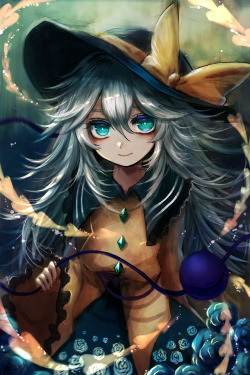 Anime girl Komeiji Koishi: Touhou Project anime digital fanart [Artist: Maho moco]