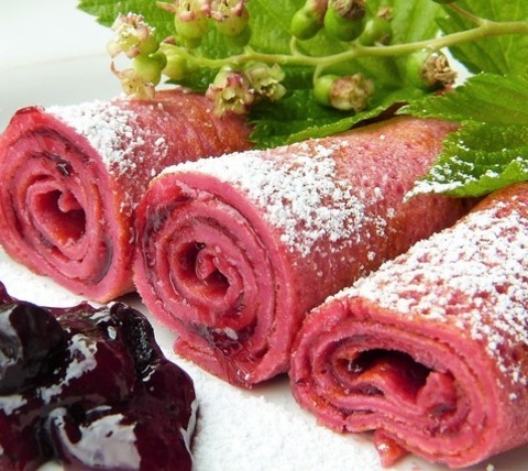 Beetroot Crepes With Black Currants And Powdered Sugar Recipe