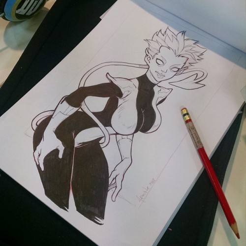 Nightcrawler girl #marvelcomics #sketchebook #sexiestfemales #superherogirls #manga #Markers #ink #N