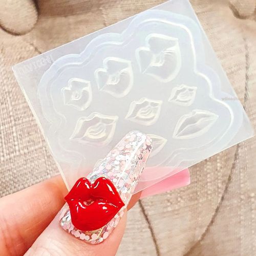 Make your own lips charms for Valentine&rsquo;s Day  More nail art molds available on the site  