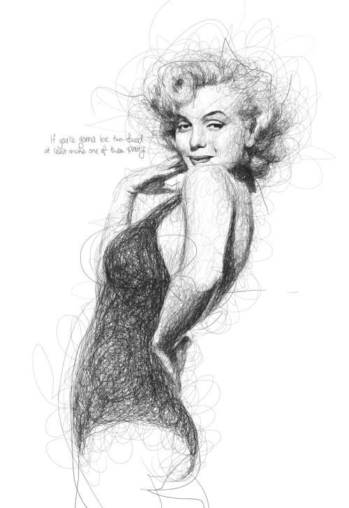 Vince Low (Malaysian, b. Kuala Lumpur, Malaysia) - Marilyn Monroe from Movie Legend series  Drawings