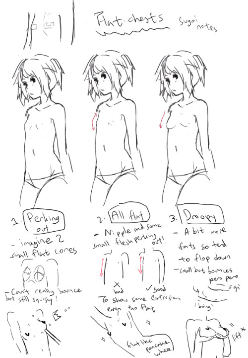 bunnyshadeow:  tits tut part 2 this time about small boobs because a different person asked for one  Might be helpful in drawing doodling out small breasted characters.
