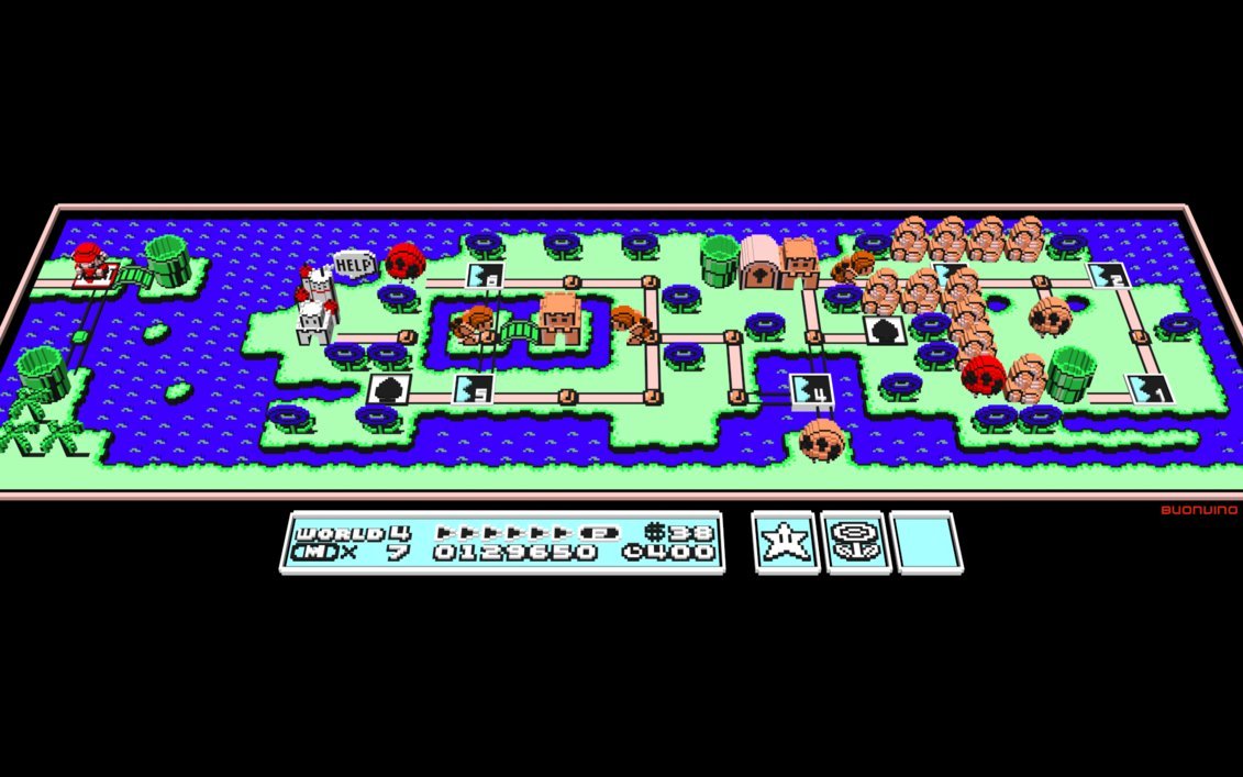 iechofour1:  Mario Overworld Maps Brought Back To Life Using Voxel Art By Flex McCool