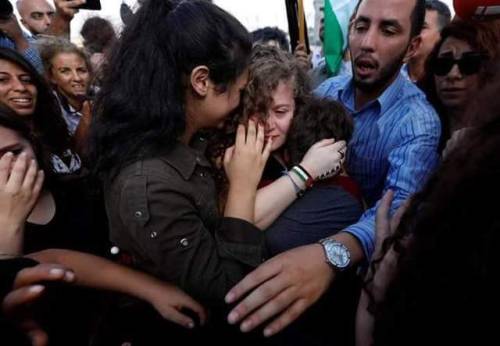 pxlestine:Palestinian teenager Ahed Tamimi and her mother freed after eight months in Israeli prison