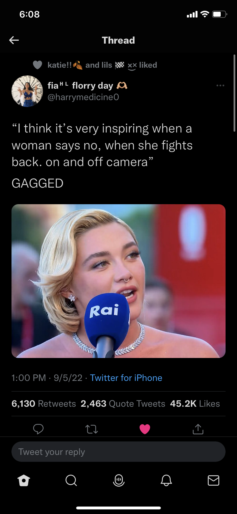 Florence pugh gagged