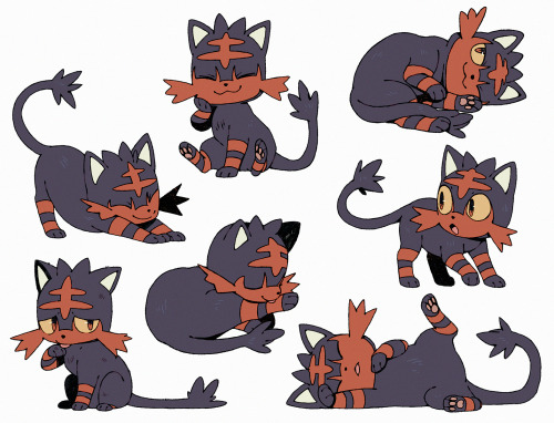 bluekomadori:A fire kitten! Here are other alola starters: Popplio & RowletI made sticker sets f