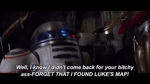 pissedoffr2:Here’s a rough translation of what the droids were saying in their reunion in Episode 7.