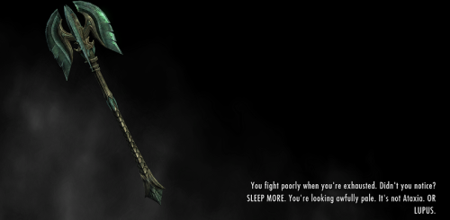 electricpastry:  So I got a mod that changes my loading screens to helpful “tips” from Sheogorath and— 