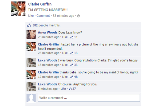 aliciaclvrk: the 100 social media au // the one where lexa is in love with clarke and clarke has no 