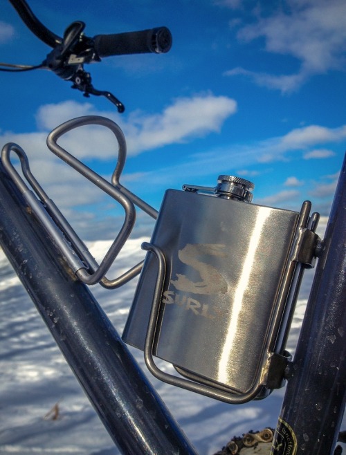 twowheelzeal:  It was a cold fatbike ride today. Had a thermos of French roast brewed and my flask f