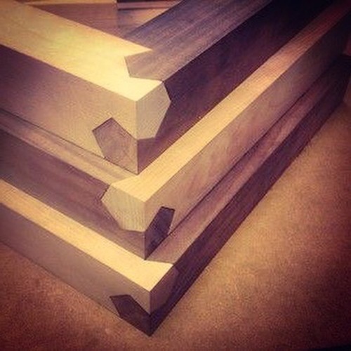 mid-century-furniture:  Late night joinery love. #joinery #wood #woodwork #walnut #beech