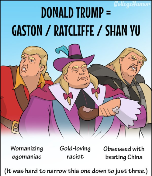 tastefullyoffensive:Why Every Presidential Candidate is Actually a Disney Villain by Nathan Yaffe fo