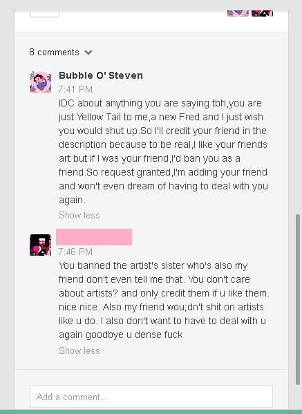 irlpearl:  F*CK ART THEFT I’m using ‘they’ since I don’t know this person’s gender. Edit: Another post on this by @feuerroterpfeilundbogen​ for better context. Youtube channel Bubble O’ Steven used [camilladerie’s artwork] on their [video],