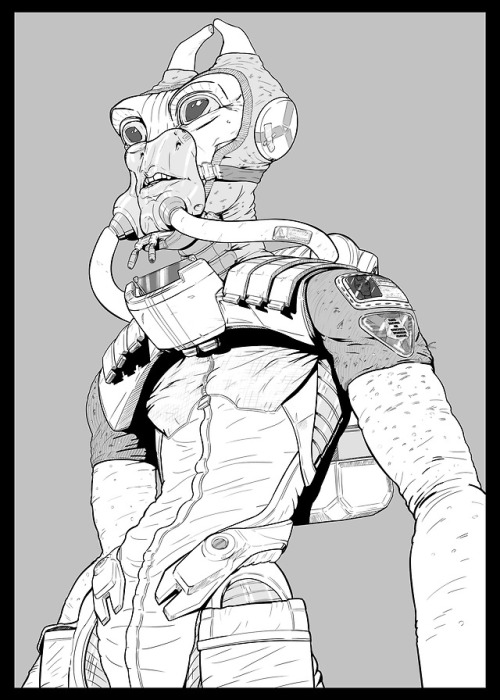 inkyscifidreams: New salarian commision.Not everyone in the milky way galaxy is a soldier, spectre, 