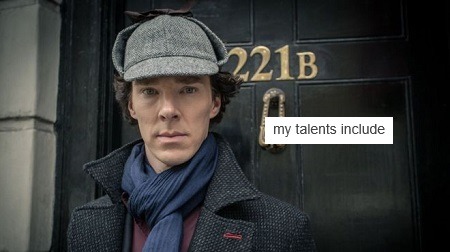 simpleanddestructivechemistry:johns-posh-boy:Sherlock Holmes, consulting softe bab.it me…