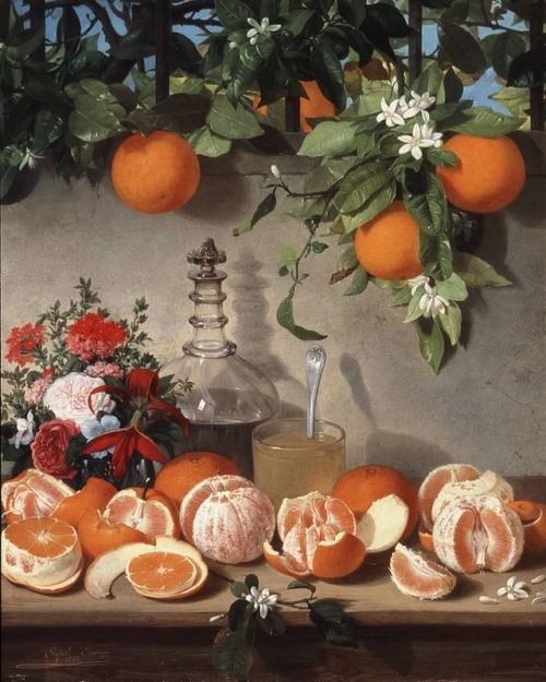 andrejvidovic: Rafael Romero Barros (Spanish 1832-1895) “Still Life of Oranges” 1863