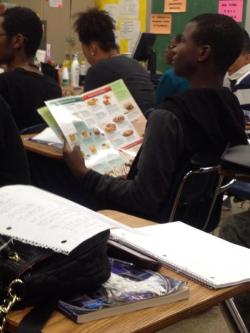 pleatedjeans:  So I was in class when I saw this guy reading an IHOP menu. 