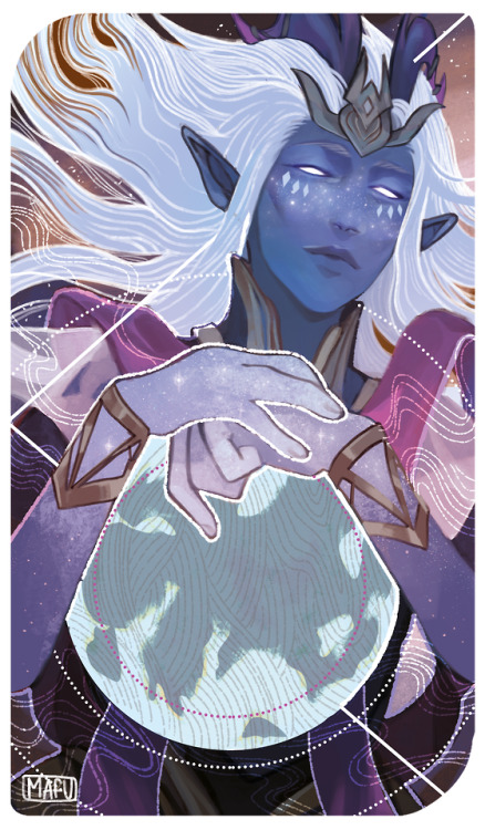wishingformemoria: “Once, there was an Archmage without equal.”Another lovely tarot card commission 