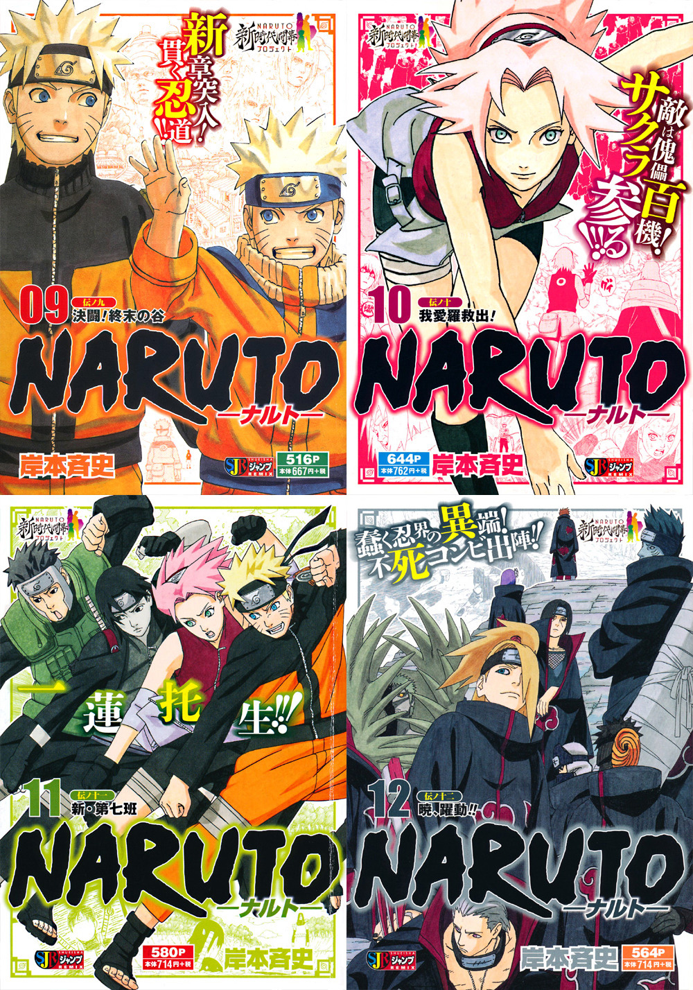 red-beet-soup:  All the volume covers of Naruto remix edition 
