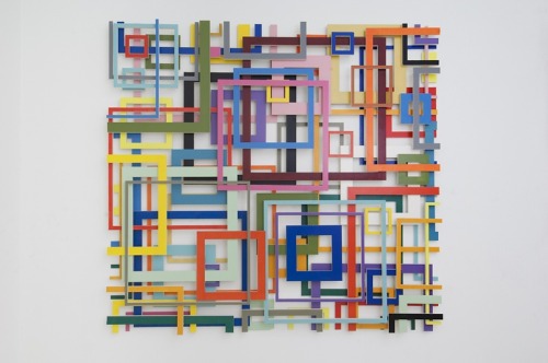 Beat Zoderer, “Hologram S2/No3/10,” 2010, 200 x 200 cm, Paint on Fortex,Institution: West Den Haag